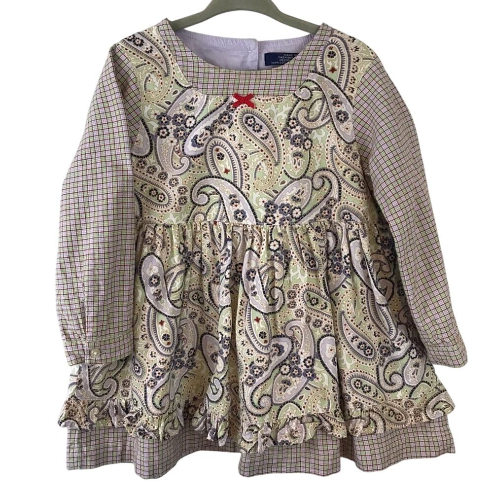 Tommy Hilfiger Paisley & Check Dress 18/24 Months